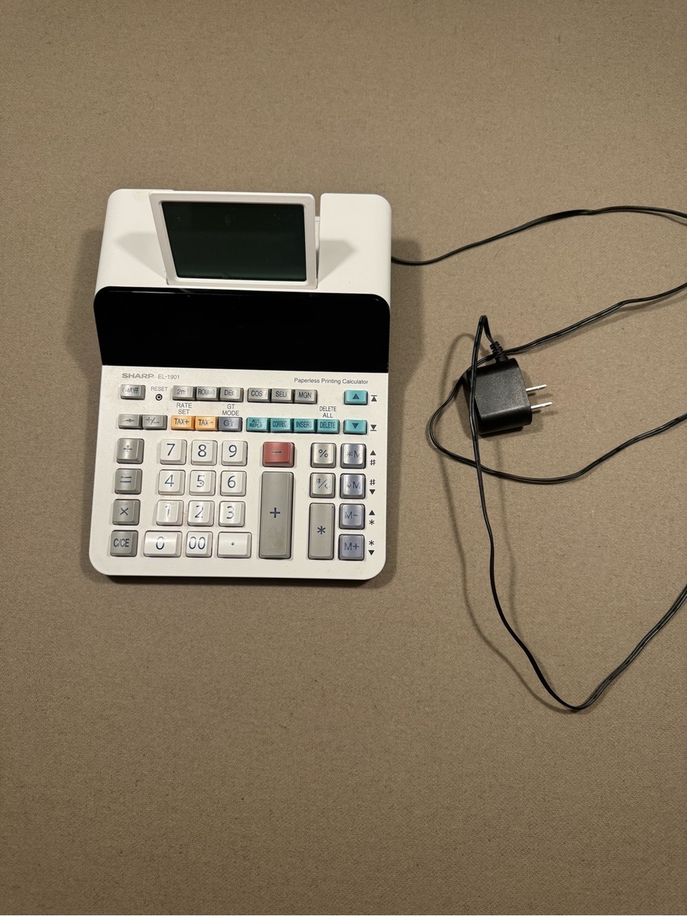 Sharp  Calculator - White with Black Accents EL 1901